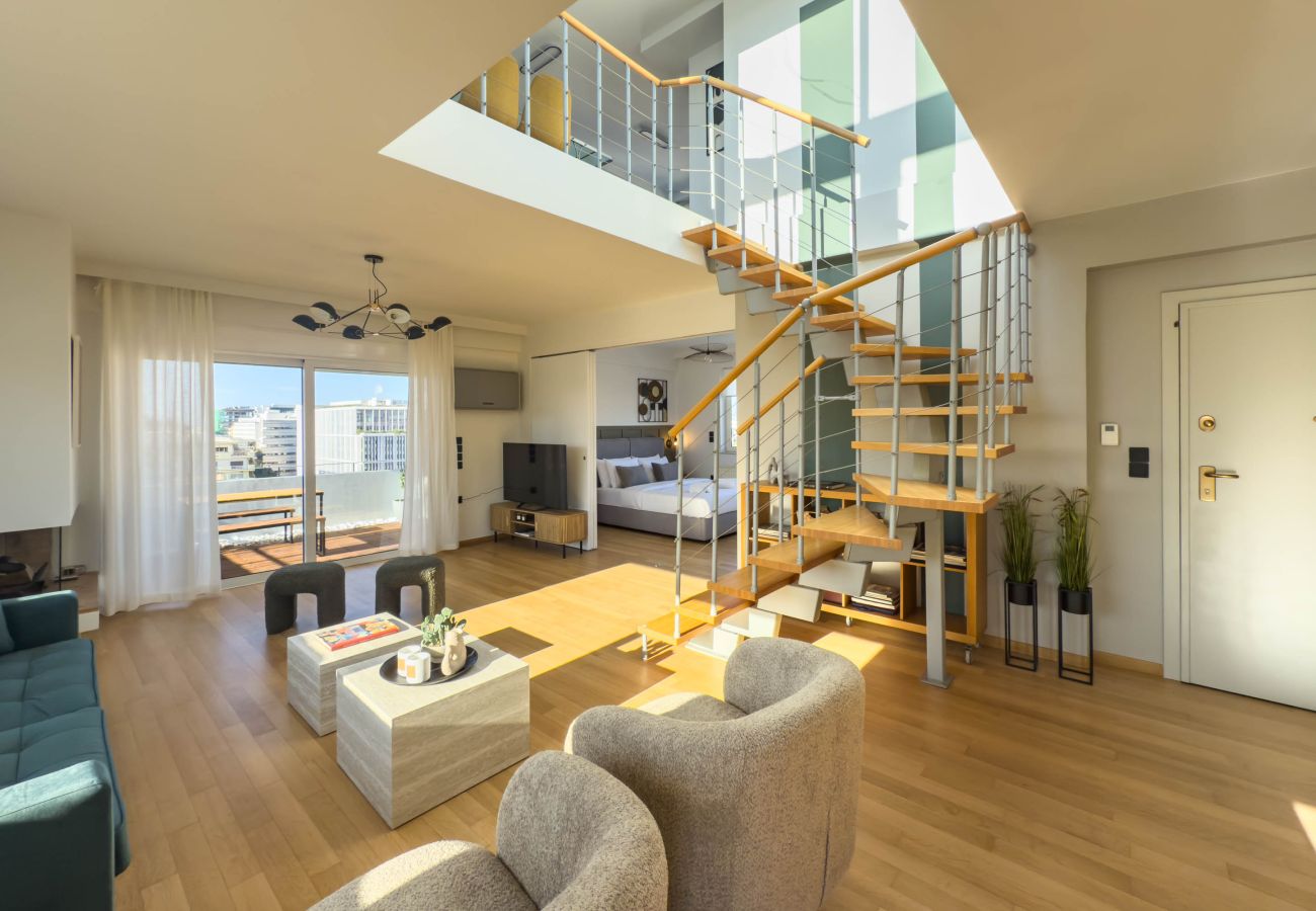 Apartment in Athens - Acropolis Sky Retreat | Jacuzzi & 3BR Maisonette