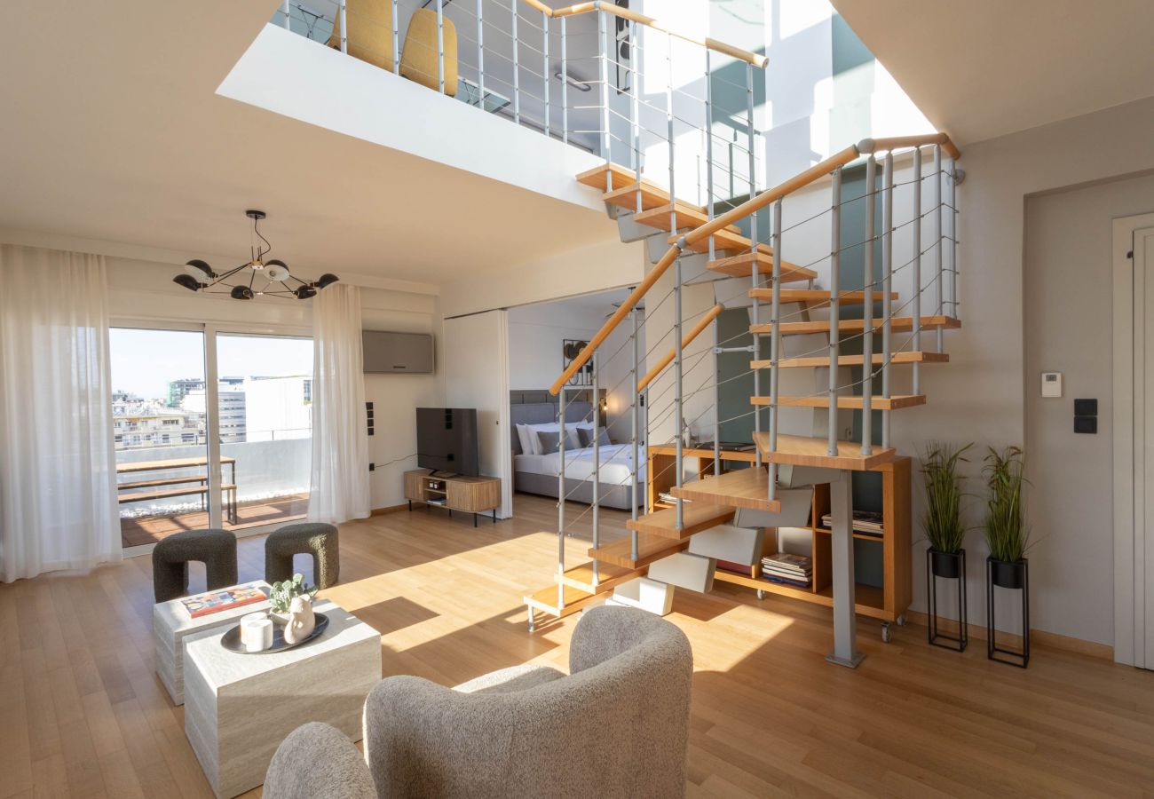 Apartment in Athens - Acropolis Sky Retreat | Jacuzzi & 3BR Maisonette